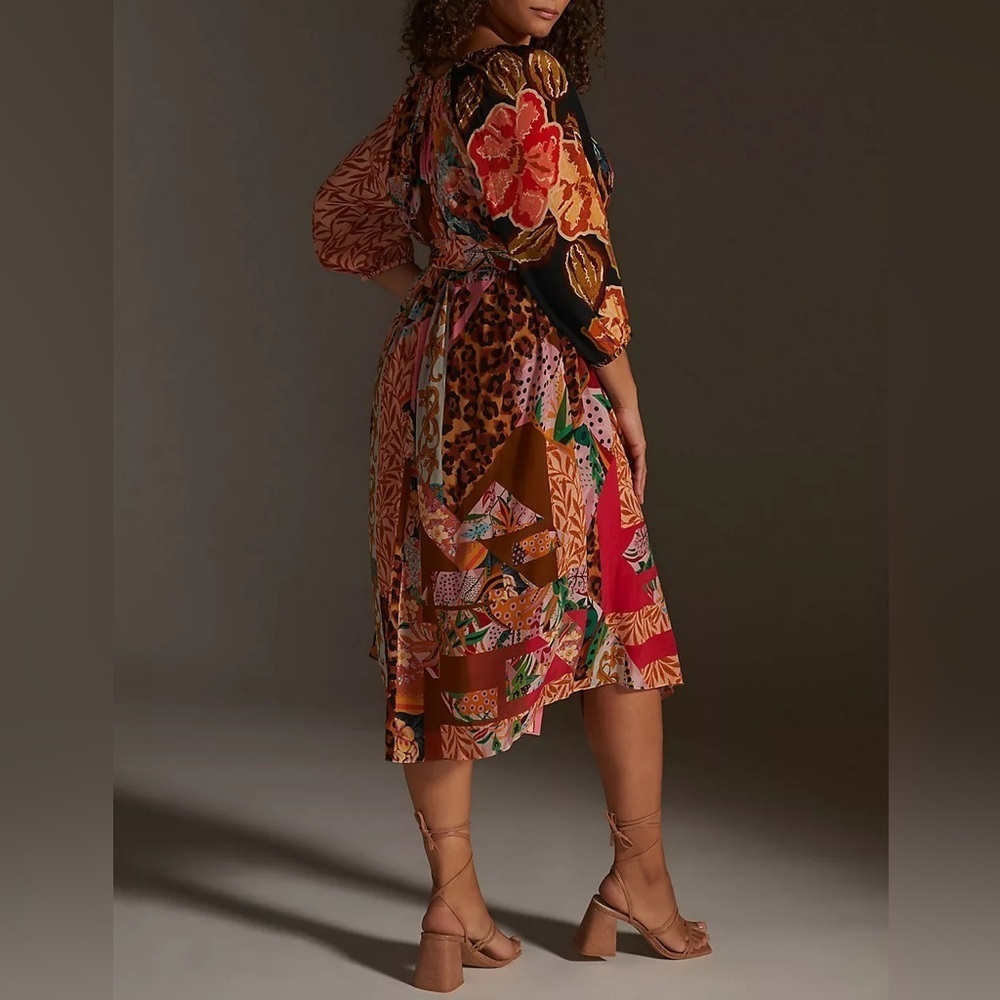 Geisha Designs Collage Midi Dress Size L - Picture 3 of 9